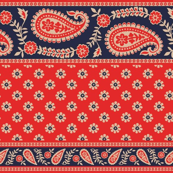 Women's Americana Red Premium Cotton Post Shoulder Bag, Zipper Closure, 9x7x3 In - Picture 4 of 4